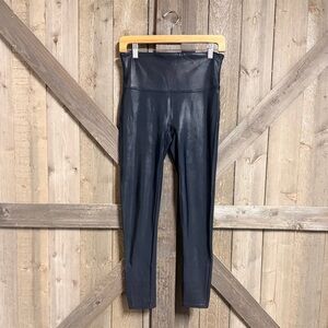 SPANX Black Faux Leather Leggings GUC
